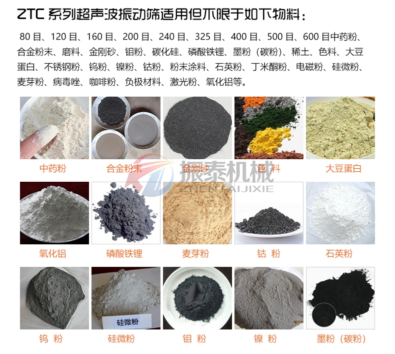 核桃粉超聲波振動篩應(yīng)用范圍