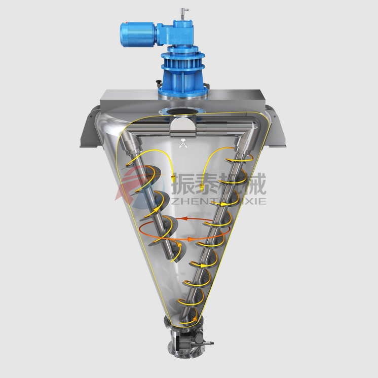 雙螺桿錐形混合機(jī)原理 雙螺桿錐形混合機(jī)原理
